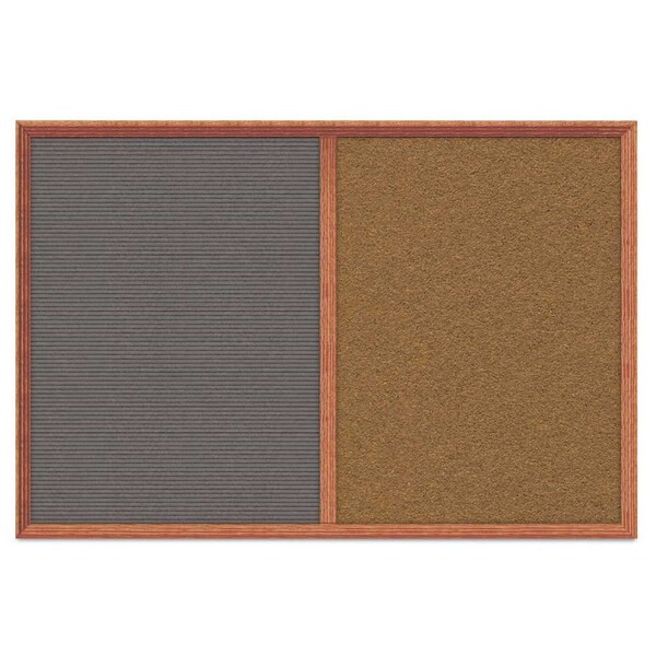 Enclosed Corkboard, 1 Door, 60"x36", 4" Fra